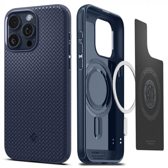 Чохол Spigen для Apple iPhone 15 Pro Mag Armor MagFit, Navy Blue