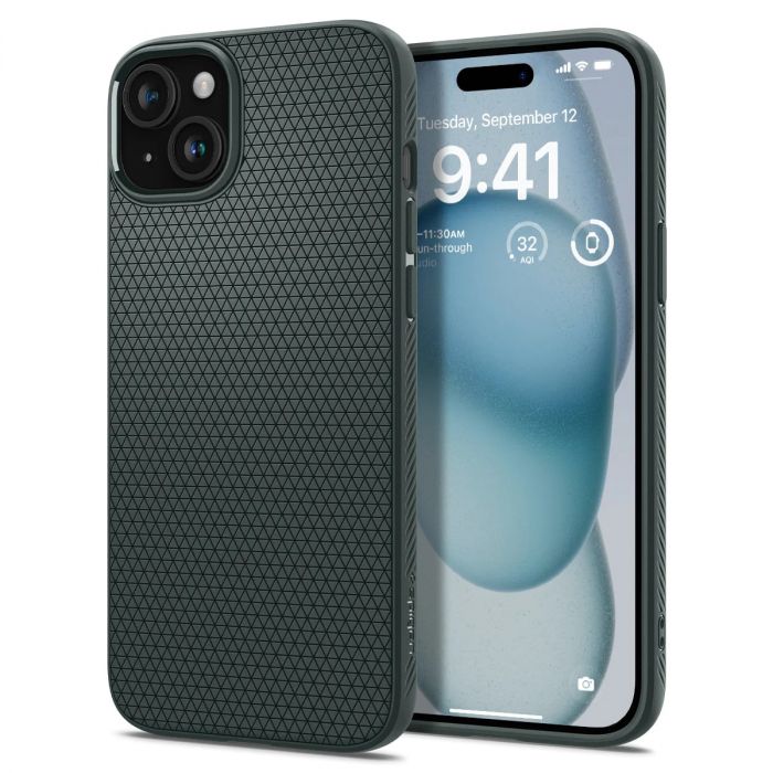 Чохол Spigen для Apple iPhone 15 Liquid Air, Abyss Green