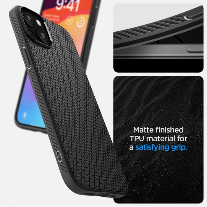 Чохол Spigen для Apple iPhone 15 Plus Liquid Air, Matte Black