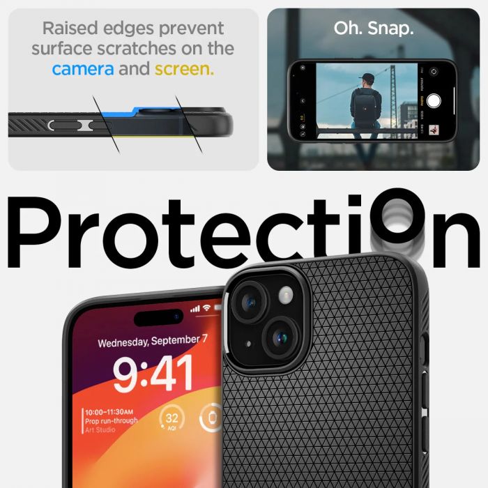Чохол Spigen для Apple iPhone 15 Plus Liquid Air, Matte Black