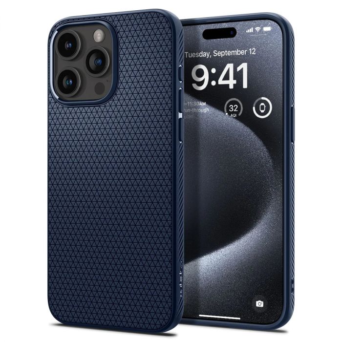 Чохол Spigen для Apple iPhone 15 Pro Liquid Air, Navy Blue