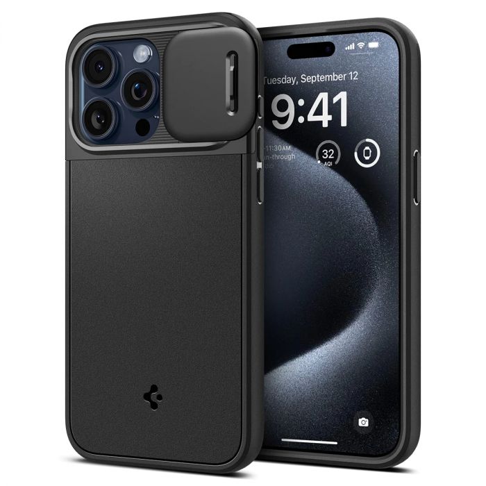 Чохол Spigen для Apple iPhone 15 Pro Max Optik Armor MagFit, Black