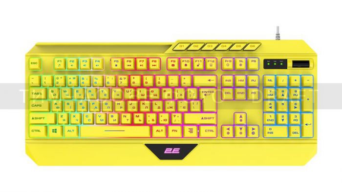 Клавіатура 2E GAMING KG315 RGB USB Yellow Ukr
