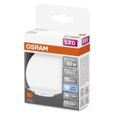 Лампа світлодіодна OSRAM LED STAR, 4.9W, 470Lm, 4000K, GX53