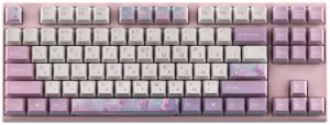 Клавіатура механічна Varmilo VEM87 Dreams On Board 87Key, EC V2 Jasmine, USB-A, EN, White Led, рожевий