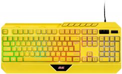Клавіатура мембранна 2E GAMING KG315 110key, USB-A, EN/UA, RGB, жовтий