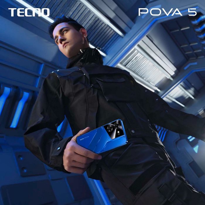 Смартфон TECNO POVA 5 (LH7n) 6.78" 8/128ГБ, 2SIM, 6000мА•год, Mecha Black