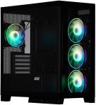 Корпус 2E GAMING Fantom GK701B без БЖ 2xUSB3.0, 1xUSBType-C, 4x120мм ARGB, VGA 400мм, LCS ready, контролер з пультом, TG Side/Front Panel, mATX, чорний