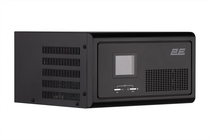 Інвертор 2E HI600, 600W, 12V - 230V, LCD, AVR, 2xSchuko + DC output