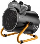 Теплова гармата електрична Neo Tools, 3кВт, 80м2, 354м3/год, нагрів. елемент - нерж. сталь, IPX4, чорний, 3.5кг