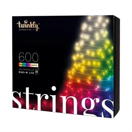 Гірлянда Smart LED Twinkly Strings RGBW 600, Gen II, IP44, довжина 48м, кабель чорний