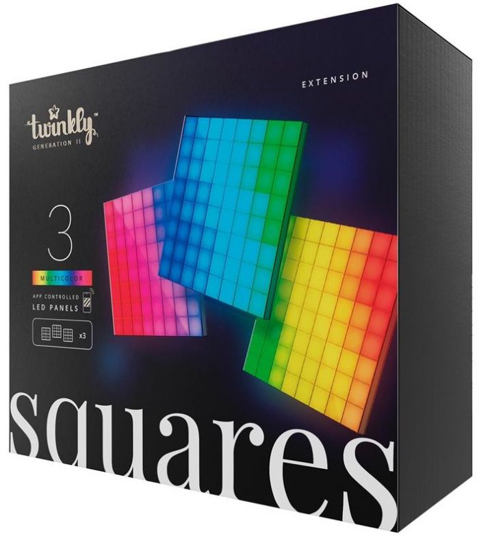 Панель Smart LED Twinkly Squares 3 RGB, Gen II, IP20, 16x16см, розширення до TWQ064STW-07-BEU