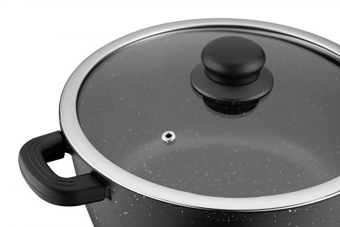 Каструля зі скляною кришкою ARDESTO Gemini Anzio, 6.4л, алюміній, чорний