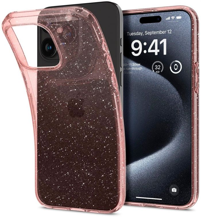 Чохол Spigen для Apple iPhone 15 Pro Liquid Crystal Glitter, Rose Quartz