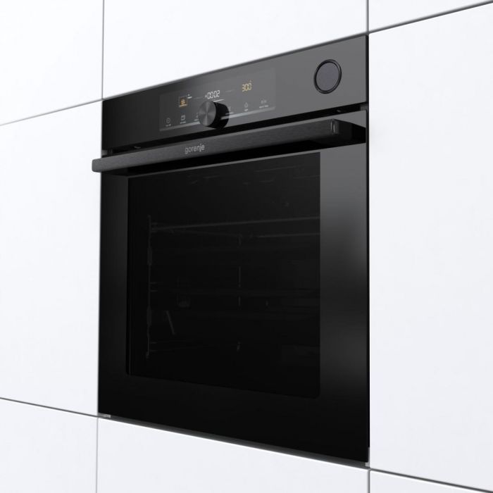 Духова шафа Gorenje електрична, 77л, A+, пара, дисплей, 300 °C, Wi-Fi, чорний