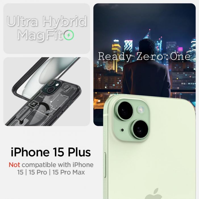 Чохол Spigen для Apple iPhone 15 Plus Ultra Hybrid MagFit, Zero One