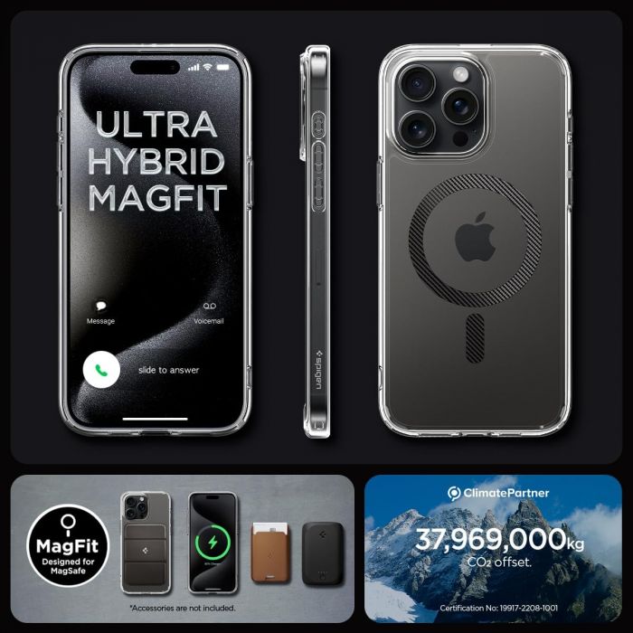 Чохол Spigen для Apple iPhone 15 Pro Max Ultra Hybrid MagFit, Carbon Fiber