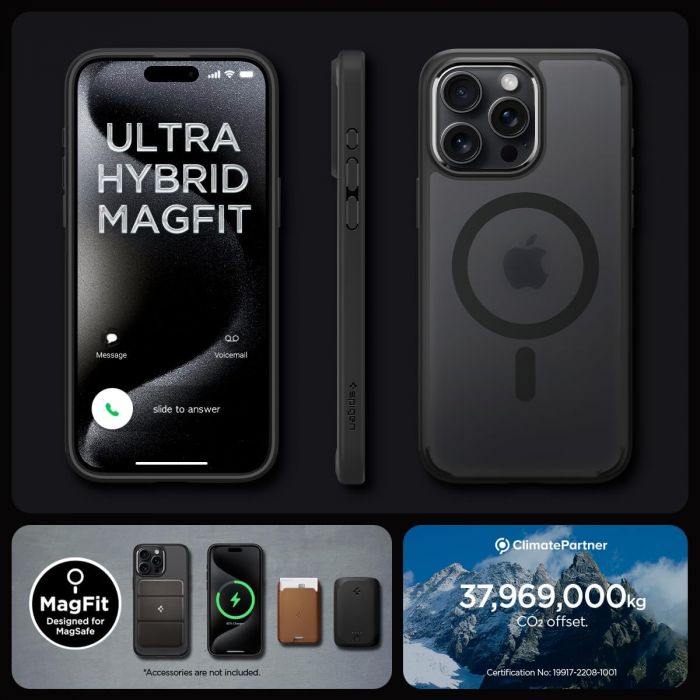 Чохол Spigen для Apple iPhone 15 Pro Ultra Hybrid MagFit, Frost Black