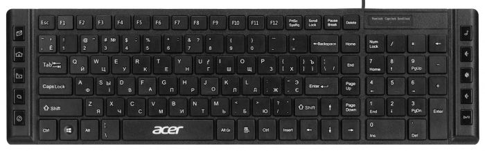 Клавіатура Acer OKW010, 115key, USB-A, EN/UKR/RU, чорний