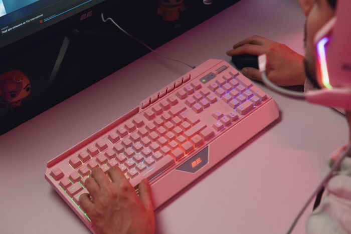 Клавіатура 2E GAMING KG315 RGB USB Pink Ukr