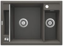 Мийка кухонна Deante Magnetic, граніт, прямокут., з крилом, 690х500х219мм, чаша - 1.5, врізна, антрацит