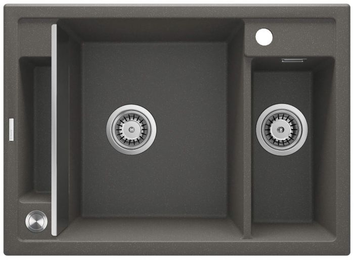 Мийка кухонна Deante Magnetic, граніт, прямокут., з крилом, 690х500х219мм, чаша - 1.5, врізна, антрацит