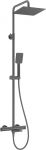 Душова система Deante  з термостатичним змішувачем для ванни, душ - верхній душ, лійка, кріпл. - на стійці, титан