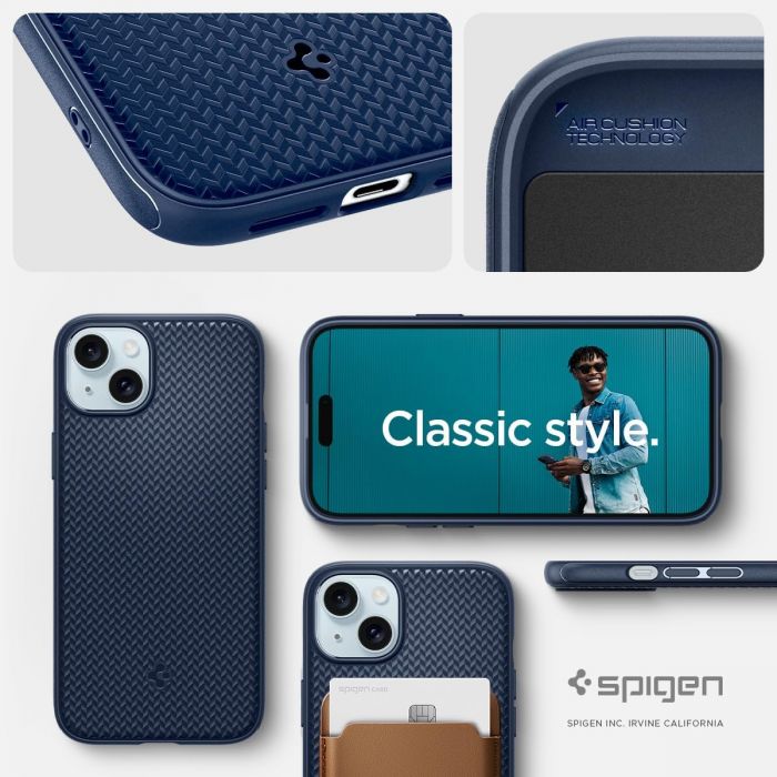 Чохол Spigen для Apple iPhone 15 Mag Armor MagFit, Navy Blue