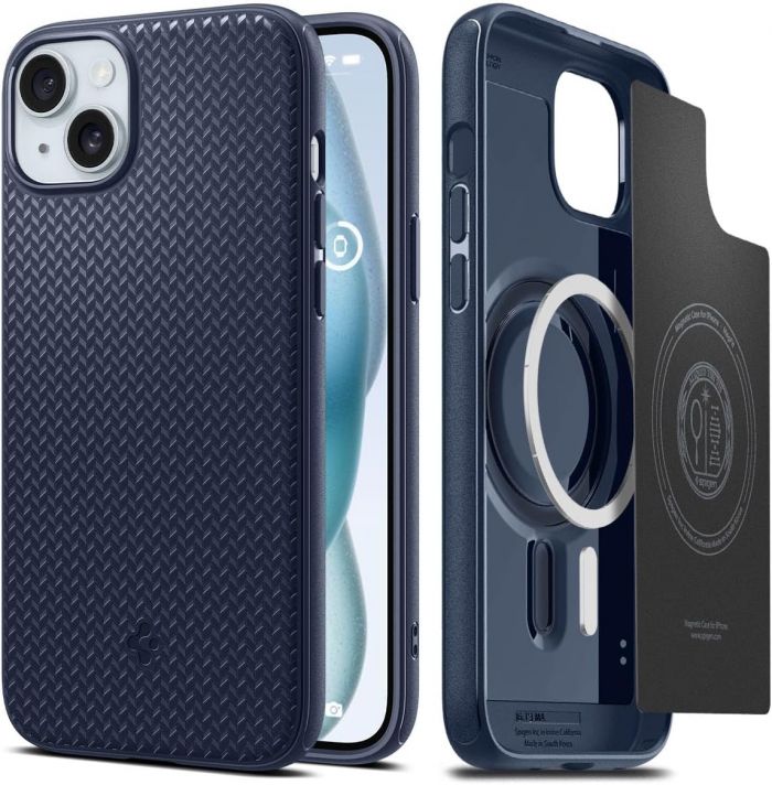 Чохол Spigen для Apple iPhone 15 Mag Armor MagFit, Navy Blue