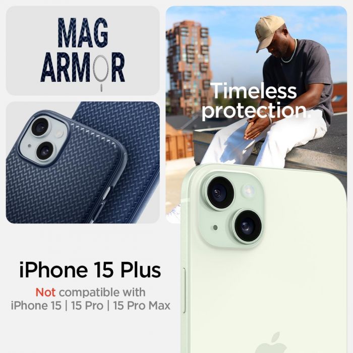 Чохол Spigen для Apple iPhone 15 Plus Mag Armor MagFit, Navy Blue