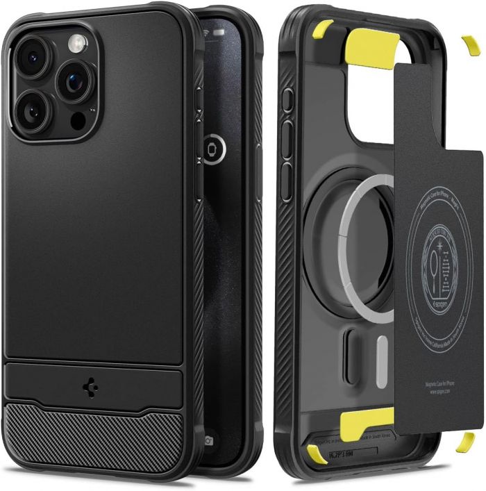 Чохол Spigen для Apple iPhone 15 Pro Max Rugged Armor MagFit, Matte Black