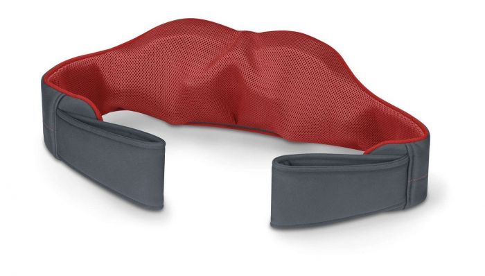 Масажний пояс Beurer для шиї, спини, ніг, від мережі, вага-1.68кг, 3 режима, підігрів, сіро-червоний
