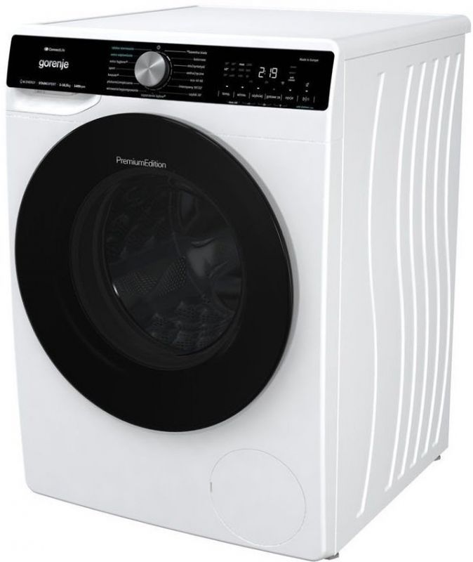 Пральна машина Gorenje фронтальна, 10,5кг, 1400, A+++, 60см, дисплей, інвертор, пара, Wi-Fi, білий