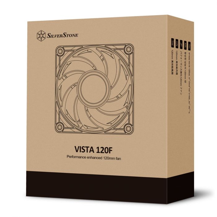 Корпусний вентилятор SilverStone Vista VS120B-F, 120мм, 1500rpm, 3pin 23.1dBa, чорний