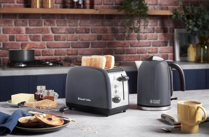 Тостер  Russell Hobbs Colours Plus, 1600Вт, нержав., підігрів,разморозка, сірий