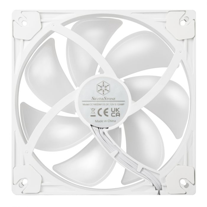 Корпусний вентилятор  SilverStone Vista VS140W ARGB, 140мм, 1600rpm, 4pin PWM, 3pin +5VARGB, 30.8dBa, білий