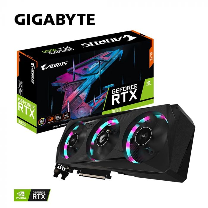 Відеокарта GIGABYTE GeForce RTX 3050 8GB GDDR6 AORUS ELITE