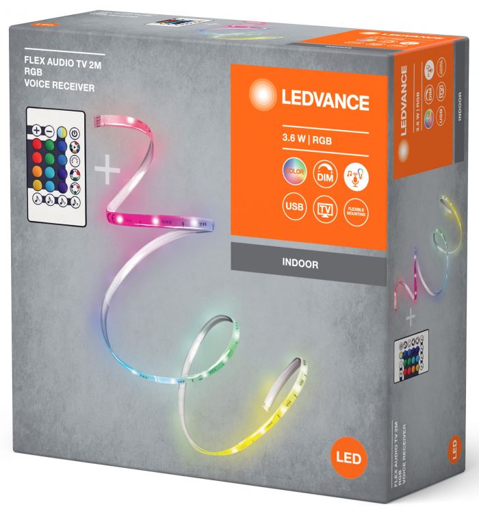 Стрічка LEDVANCE LED RGB 3.6Вт 2м пульт ДУ USB FLEX AUDIO TV