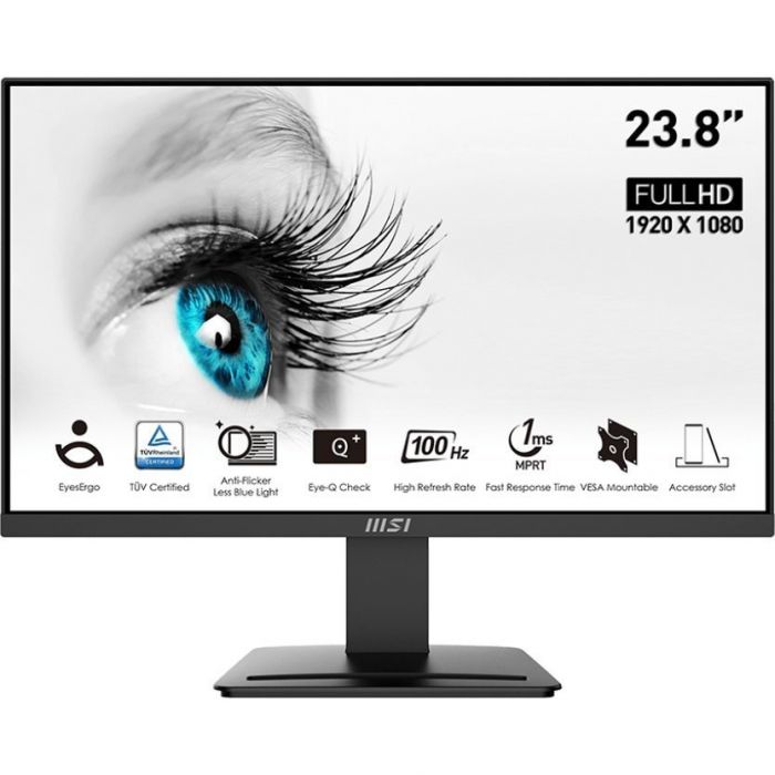 Монітор MSI 23.8" PRO MP2412 HDMI, DP, MM, VA, 100Hz, 4ms, sRGB 113%