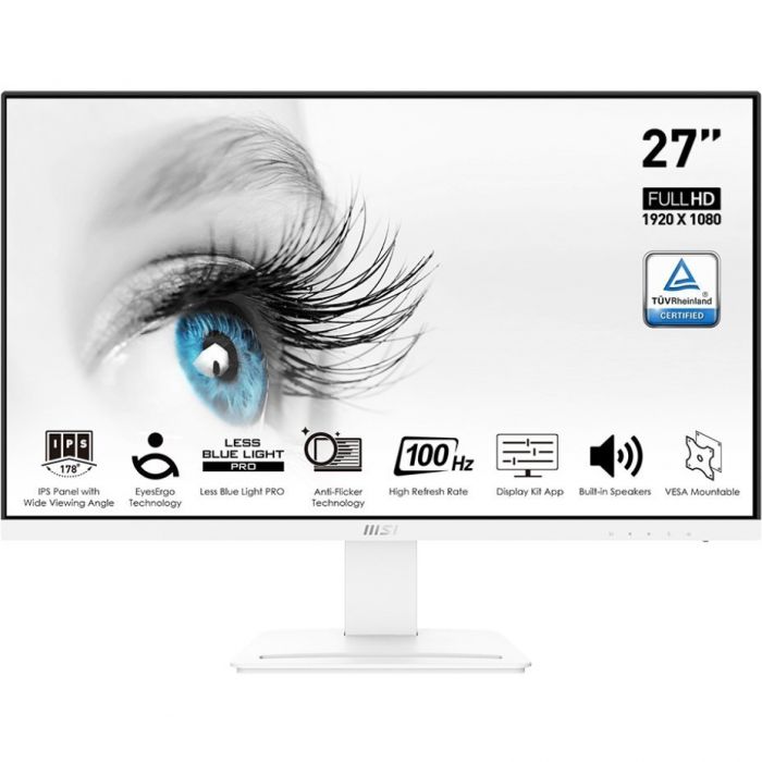 Монітор MSI 27" PRO MP273AW D-Sub, HDMI, DP, MM, IPS, 100Hz, 4ms, sRGB 106%, White