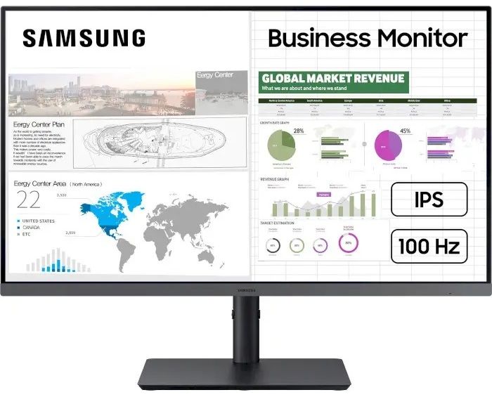 Монітор Samsung 23.8" S24C430 HDMI, DP, USB, IPS, 100Hz, 4ms