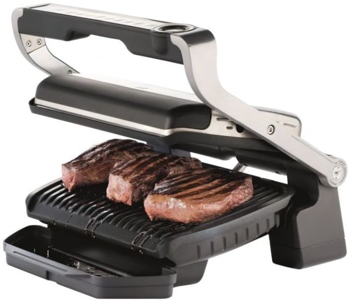 Гриль Tefal прижимний OptiGrill Elite 2000Вт, темп. режимів-15, з`ємні пластини, метал