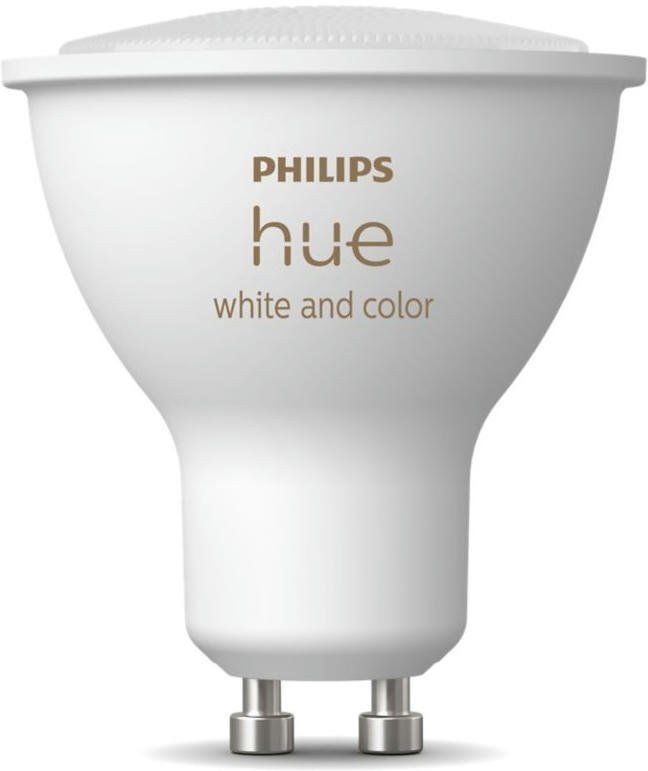 Лампа розумна Philips Hue GU10, 5.7W(50Вт), 2000K-6500K, RGB, ZigBee, Bluetooth, димування