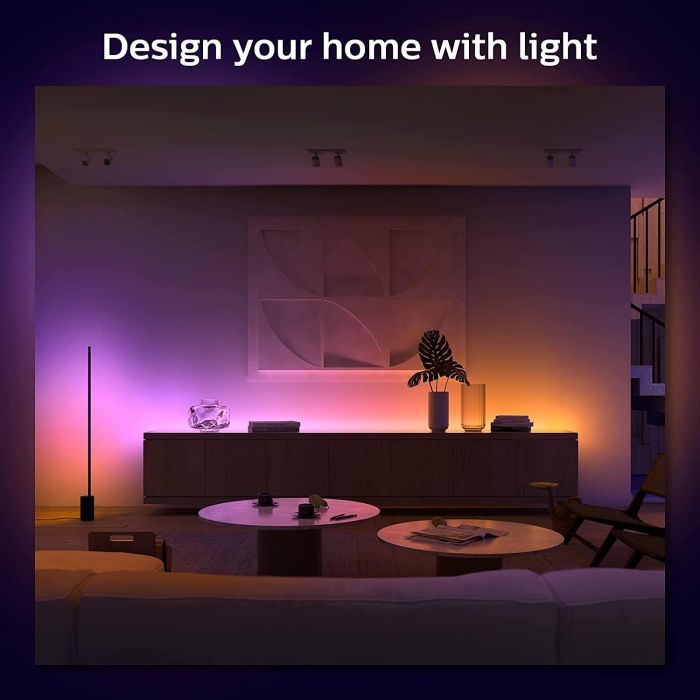 Стрічка світлодіодна розумна Philips Hue Gradient, 0.5W(20Вт), 2000K-6500K, RGB, Gradient, ZigBee, димування, базовий комплект, блок живлення, 2м