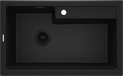 Мийка кухонная Deante Eridan, граніт, прямокутник, без крила, 800х500х214мм, чаша - 1, врізна, графіт металік