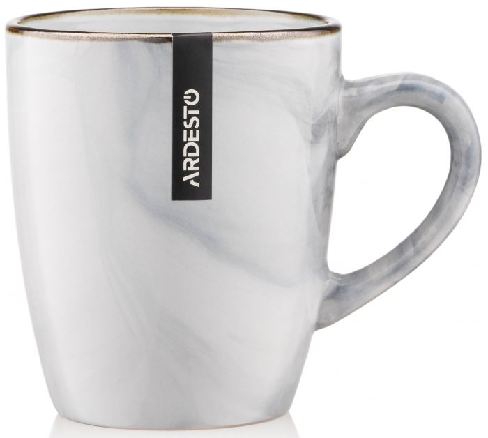 Чашка Ardesto Marmo, 390 мл, біла, кераміка