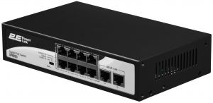 Комутатор 2E PowerLink SP802G 10xGE (8xPoE, 2xUplink), 120Вт, Некерований
