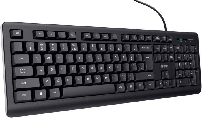Клавіатура мембрана Trust Primo 104Key, USB-A, EN/UKR, Чорний