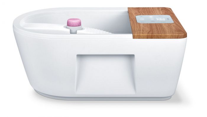 Масажна ванночка Beurer для ніг, від мережі, вага-3.54кг, 3 режими, 3 насадки, сенс. керув., біло-коричневий