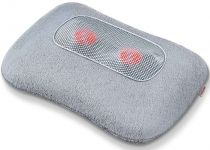 Масажна подушка Beurer для плечей, шиї, спини та ніг, від мережі, вага-1.34кг, 4 головки шиацу, підігрів, сірий